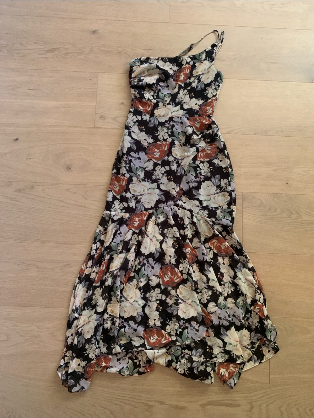ASTR the Label Emmylou Floral One Shoulder Mid Slip Cottagecore event Dress XS - Picture 4 of 12